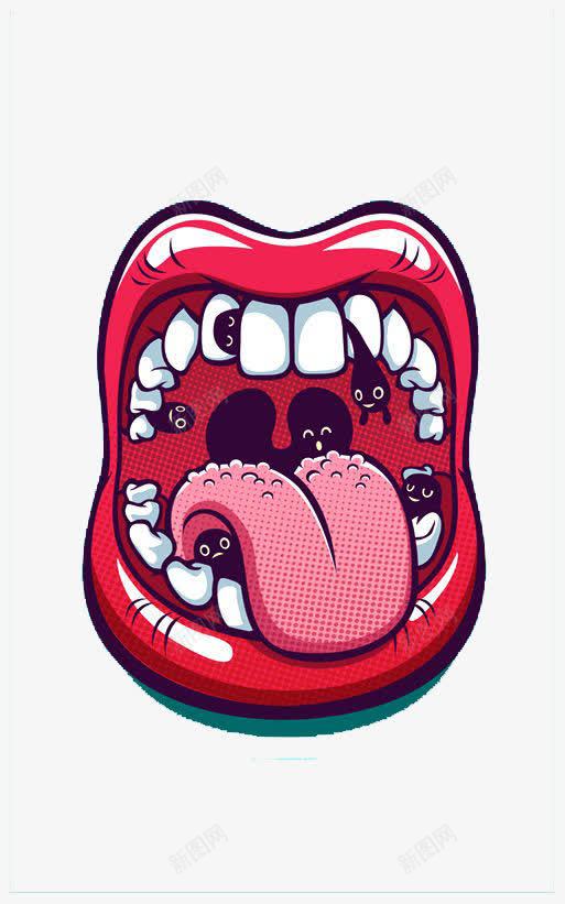 嘴巴里的世界png免抠素材_新图网 https://ixintu.com 嘴巴 牙齿 细菌 舌头