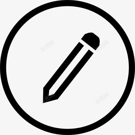 铅笔书写工具符号的圆形按钮的轮廓图标png_新图网 https://ixintu.com 写工具 圆形 圈 工具 按钮 文字 界面 缪图标 铅笔