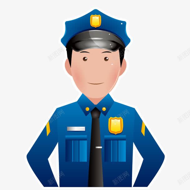 警察巡警卡通png免抠素材_新图网 https://ixintu.com 卡通 卡通素材 卡通警察 巡警 矢量素材 职业 蓝色 警察