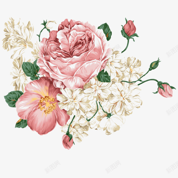 花卉png免抠素材_新图网 https://ixintu.com 大气 小清新 粉红色 花卉