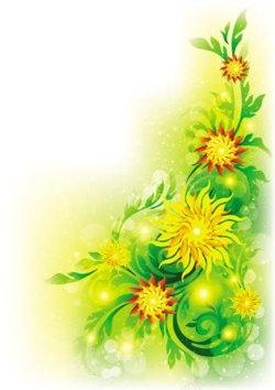 黄绿色树叶花朵装饰素材