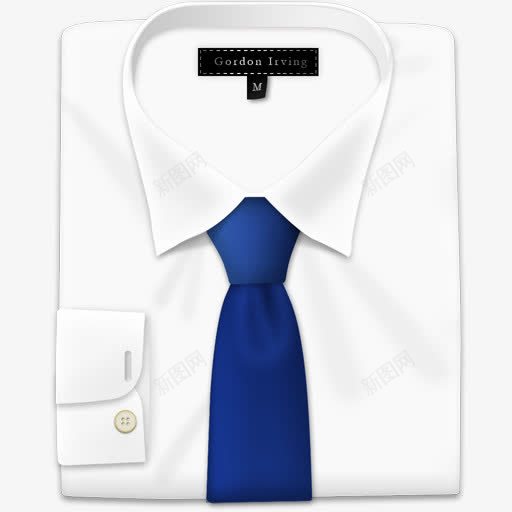 白衬衫蓝领带图标png_新图网 https://ixintu.com 图标 白衬衫 蓝领