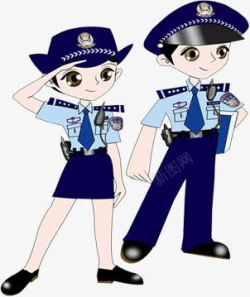 卡通人物交通警察素材