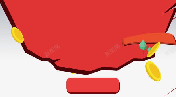 红色扁平团png免抠素材_新图网 https://ixintu.com 几何 图案 扁平 红色