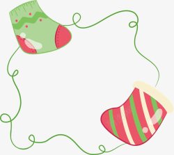 彩色袜可爱彩色圣诞袜装饰框高清图片