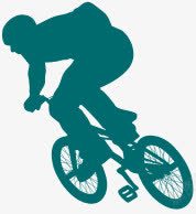 墨绿色剪影自行车运动员奥运会素材