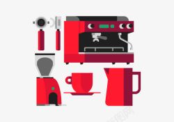 红色咖啡机素材