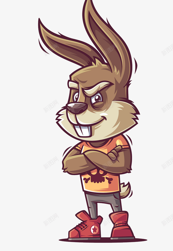 卡通版站立的小兔子png免抠素材_新图网 https://ixintu.com 兔子 动漫动画 动物 卡通兔子 卡通手绘 站立的兔子 装饰图