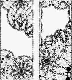 黑色蕾丝边装饰图案矢量图素材