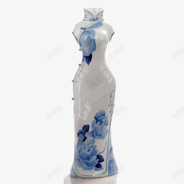 创意瓷瓶png免抠素材_新图网 https://ixintu.com 旗袍 瓶子 瓷器 白瓷瓶 茶具