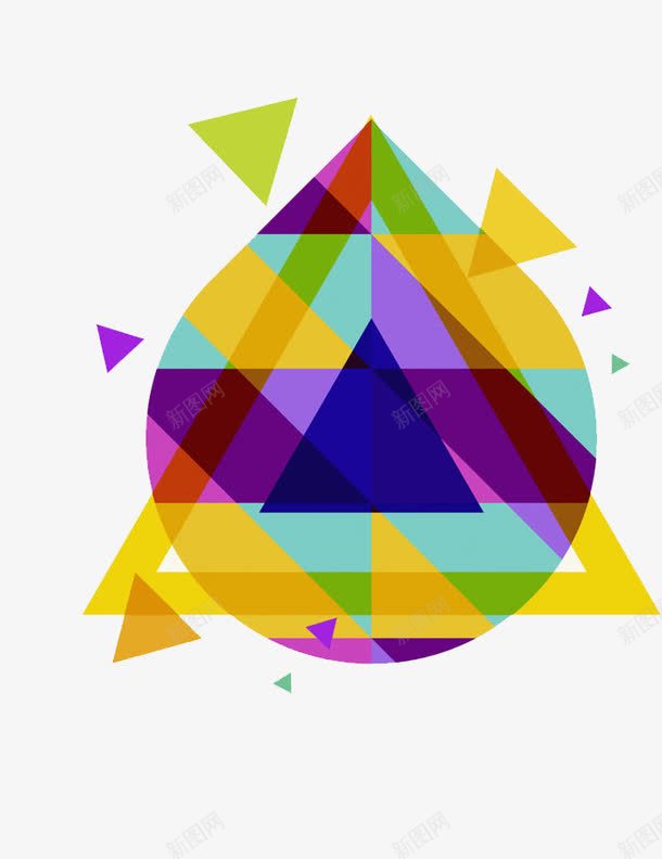 彩带三角形png免抠素材_新图网 https://ixintu.com 几何 卡通手绘 圆形 彩带三角 水彩画 肖像画 装饰图案