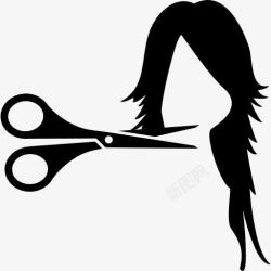 发剪女人的头发剪图标高清图片
