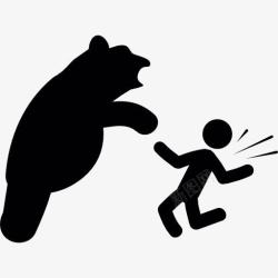人杀野生动物熊的攻击图标高清图片