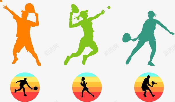 运动的人png免抠素材_新图网 https://ixintu.com 剪影 彩色 打球 跳起来的人 跳跃