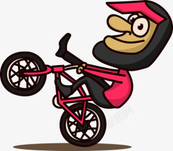 自行车特技自行车表演的卡通小人矢量图高清图片