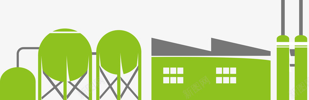 环保绿色工厂树木图图标图标