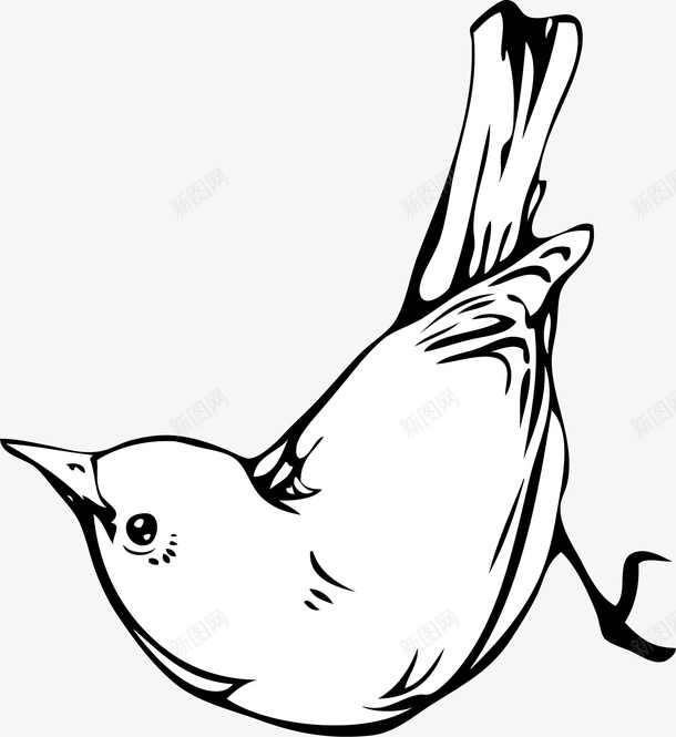 手绘卡通小鸟图标png_新图网 https://ixintu.com 动物 卡通 可爱 小鸟 手绘 线条 黑色