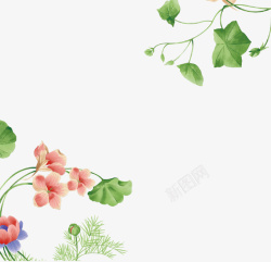 花卉装饰图清新花卉边框装饰图矢量图高清图片