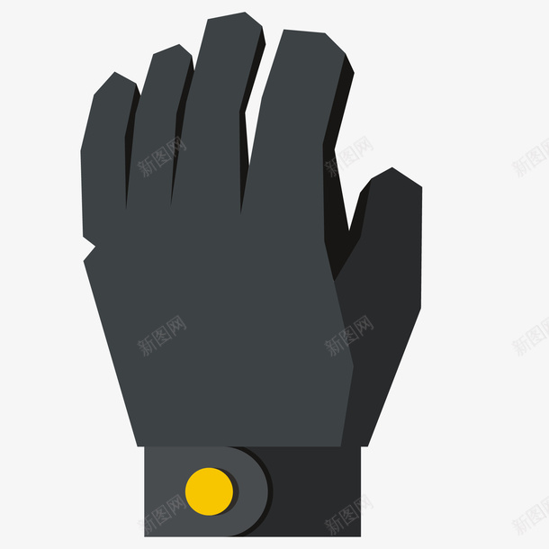 黑色的手套矢量图ai免抠素材_新图网 https://ixintu.com 保暖 卡通 手套 服装配饰 装备 黑色 矢量图