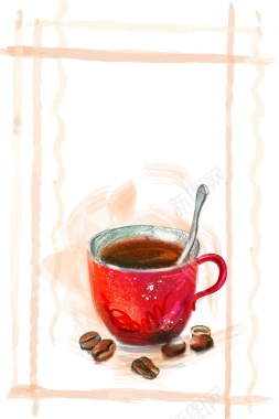矢量水彩手绘咖啡背景背景