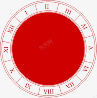 红色手绘时尚钟表图标图标