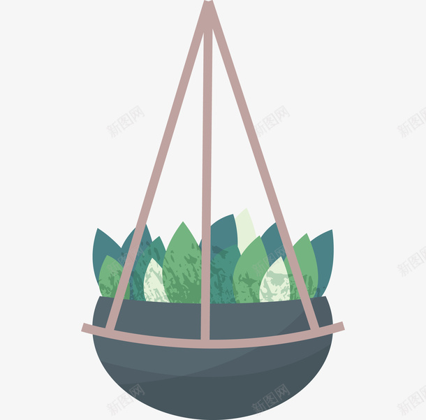 一个绿色植物吊篮矢量图eps免抠素材_新图网 https://ixintu.com 一个吊篮 吊篮 吊篮PNG 植物 植物吊篮 矢量吊篮 矢量图