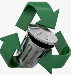 绿色环保垃圾桶素材