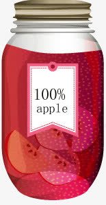 瓶子里的水果蔬菜png免抠素材_新图网 https://ixintu.com 水果 玻璃瓶 瓶子里的苹果 罐头 美食