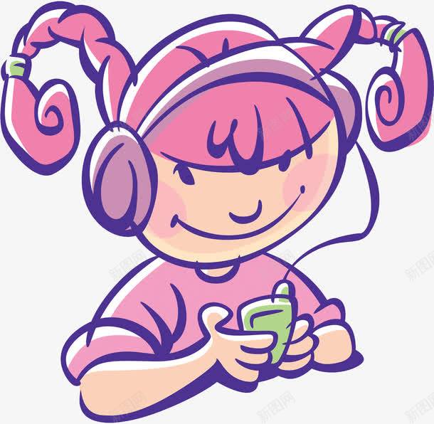 小女孩听音乐png免抠素材_新图网 https://ixintu.com 儿童 听音乐 小女孩 小朋友音乐 戴耳机的人