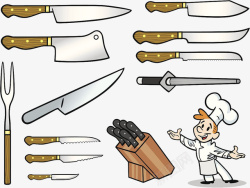 屠宰刀厨师屠宰工具高清图片