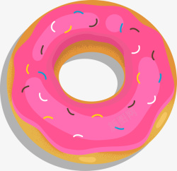 粉色立体卡通甜甜圈素材