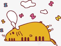 可爱的小黄猫卡通可爱慵懒睡觉的大黄猫矢量图高清图片