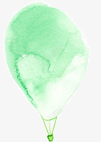 手绘风格热气球png免抠素材_新图网 https://ixintu.com 手绘 水彩 绿色