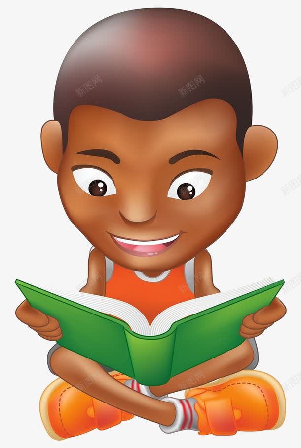 小男孩看书png免抠素材_新图网 https://ixintu.com 丰富知识 书 书模 卡通手绘 学习 学生上课 掌握 看书 知识 课本