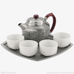 铁茶壶铁茶壶白色茶杯高清图片