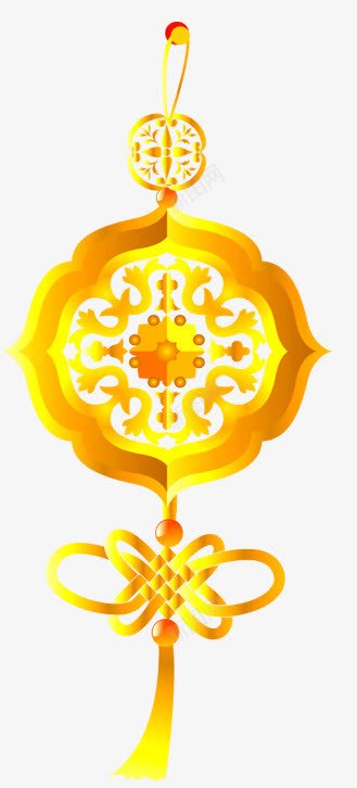 中国节png免抠素材_新图网 https://ixintu.com 中国结 中国风 复古 黄色
