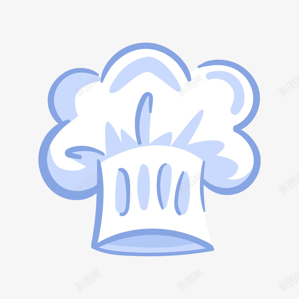 卡通手绘白色的厨师帽png免抠素材_新图网 https://ixintu.com 创意 动漫动画 卡通手绘 厨师帽 帽子 白色