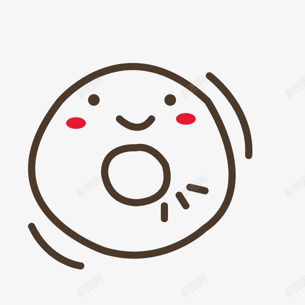 可爱甜甜圈png免抠素材_新图网 https://ixintu.com 可爱 嘴巴 圆圆的 手绘 眼睛 红色的 线条 黑色的