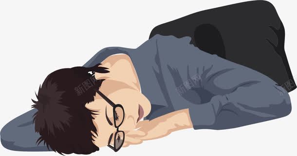 疲惫的男性png免抠素材_新图网 https://ixintu.com 健康 男性 疲惫 睡觉