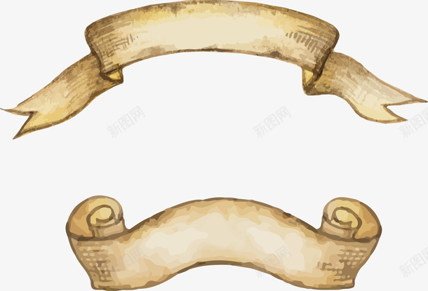 复古标题签矢量图ai免抠素材_新图网 https://ixintu.com 复古 标题签 黄色 矢量图