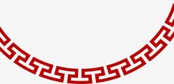 红色中国风花纹边框素材