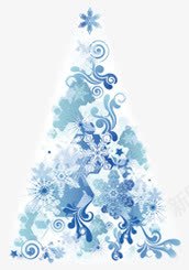 蓝色梦幻花纹圣诞树png免抠素材_新图网 https://ixintu.com 圣诞树 梦幻 花纹 蓝色