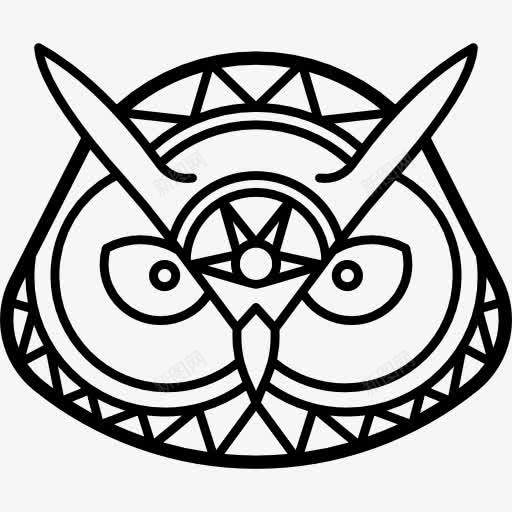 猫头鹰图标png_新图网 https://ixintu.com 动物 土著 头 猫头鹰 部落 野生动物