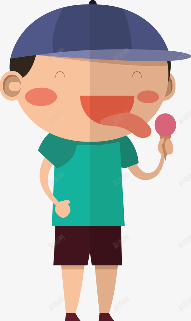 卡通吃糖的小男孩矢量图ai免抠素材_新图网 https://ixintu.com 人物 人物设计 创意 卡通 吃糖 吃糖的男孩 矢量图