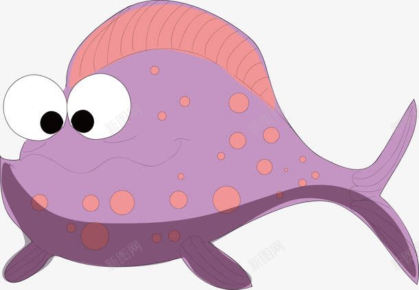 紫色卡通鱼png免抠素材_新图网 https://ixintu.com 动物 动物图案 动物头像 动物插画 卡通动物 可爱卡通动物 小动物 鱼