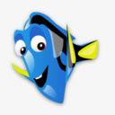 蓝色的鱼png免抠素材_新图网 https://ixintu.com 创意动物 创意卡通鱼 卡通动物 卡通鱼 蓝色 鱼 黄色 黑色