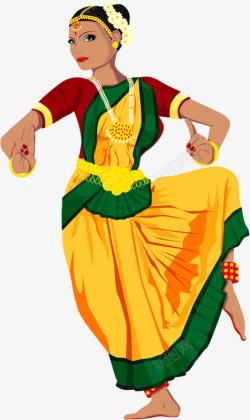 跳舞的印度女孩素材