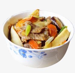 香菇茭白炒肉片素材