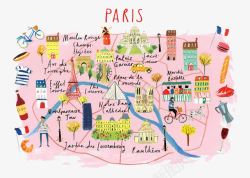 卡通巴黎地图素材