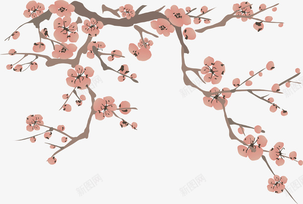 粉色的桃花png免抠素材_新图网 https://ixintu.com 桃花 粉色 花卉